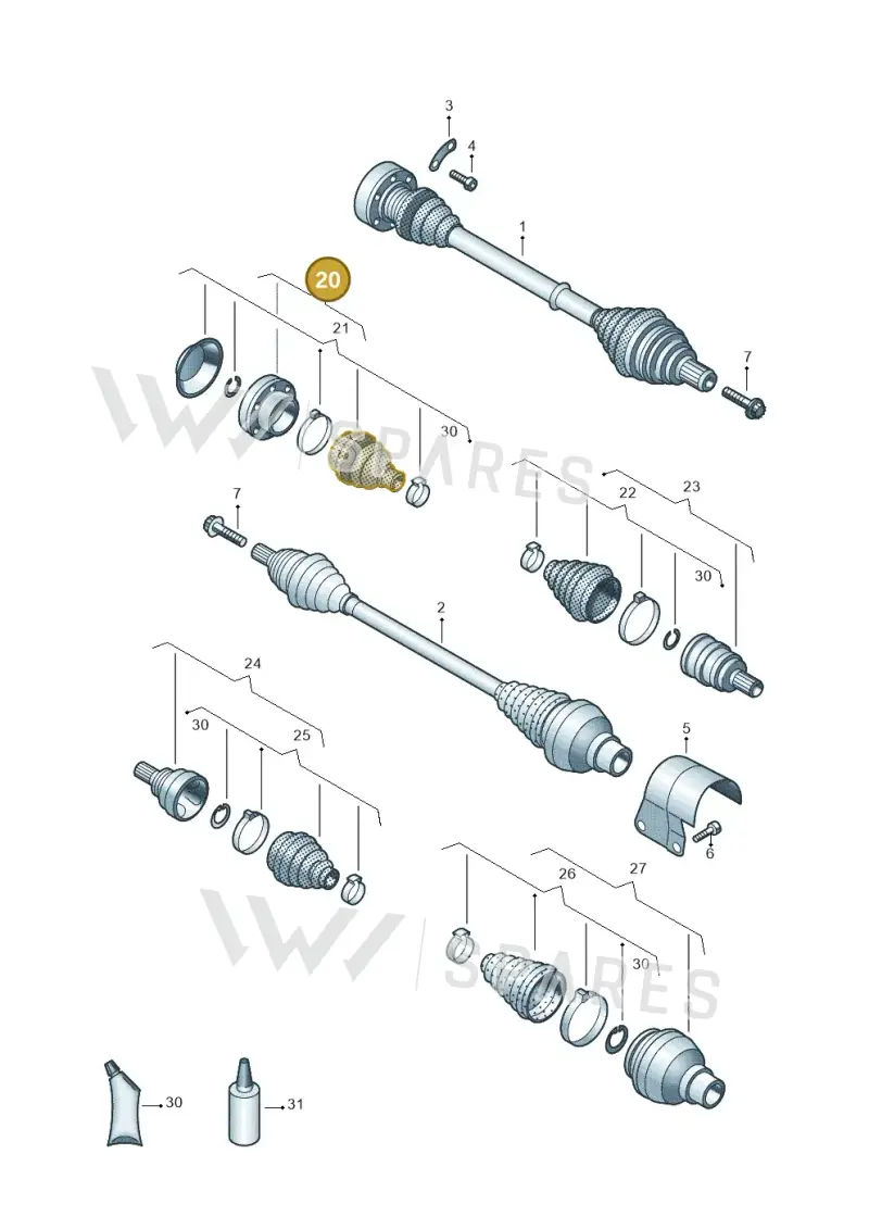 5Q0498103P — Volkswagen Passat estate (2023-) diagram 827407340, position 20