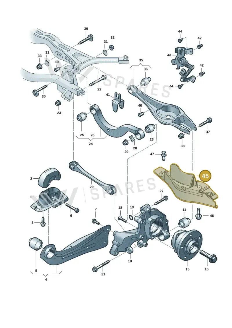 5Q0501734A — Volkswagen Passat estate (2023-) diagram 3j0505100, position 45