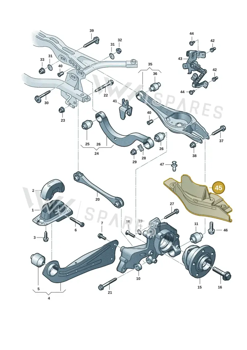 5Q0501738B — Volkswagen Passat estate (2023-) diagram 3j0505100, position 45