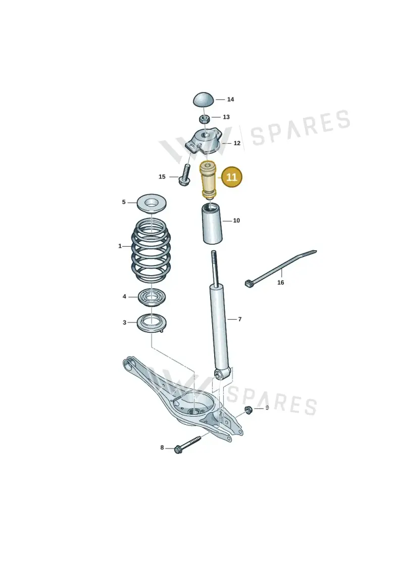 5Q0511357J — Volkswagen Golf 2.0 BlueMotion (2019-2024) diagram 2gk511000, position 11