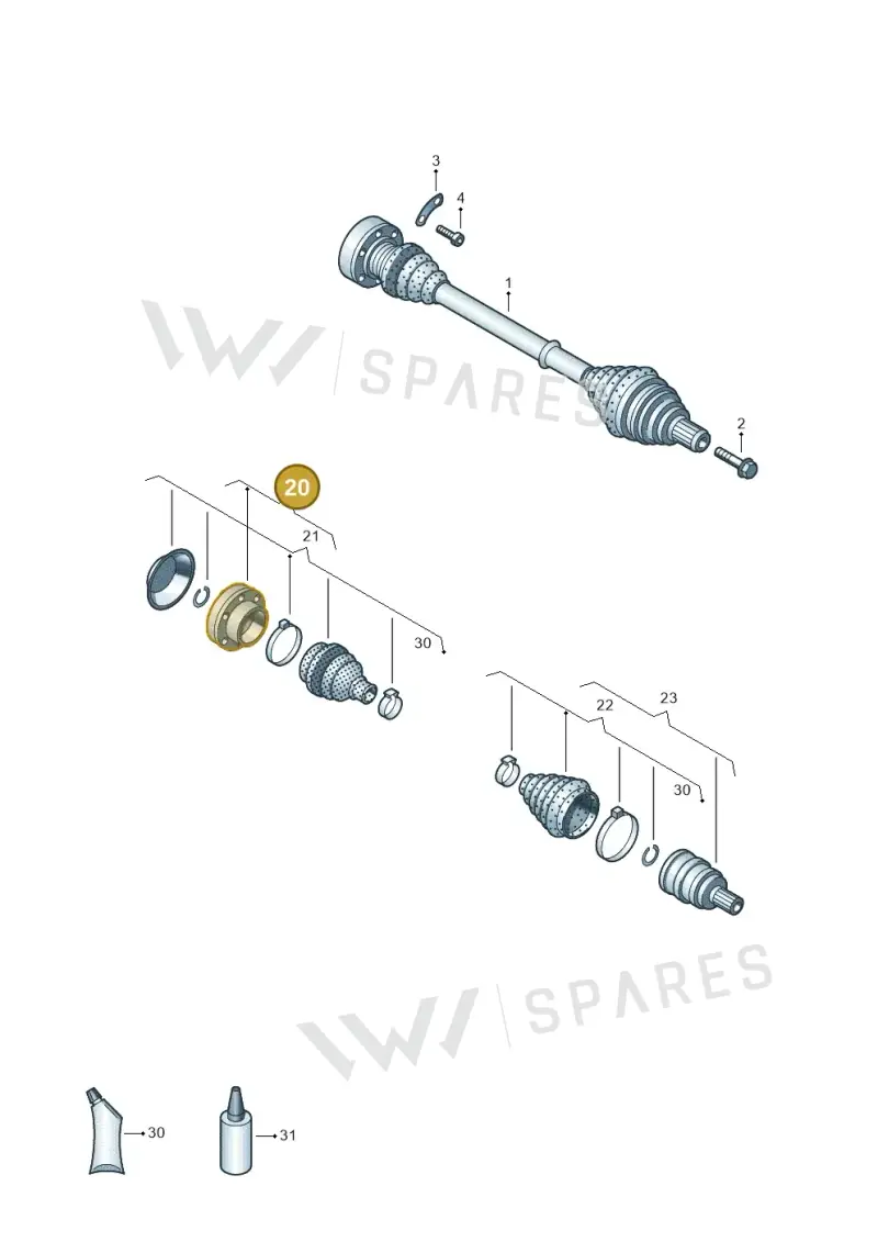 5Q0598103X — Volkswagen Golf 2.0 (2016-2020) diagram 894407200, position 20