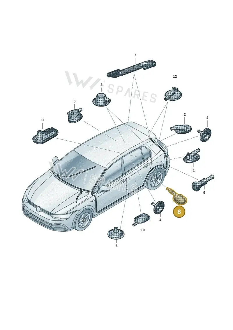 5Q0711487G — Volkswagen Golf 2.0 BlueMotion (2019-2024) diagram 5h0971092, position 8