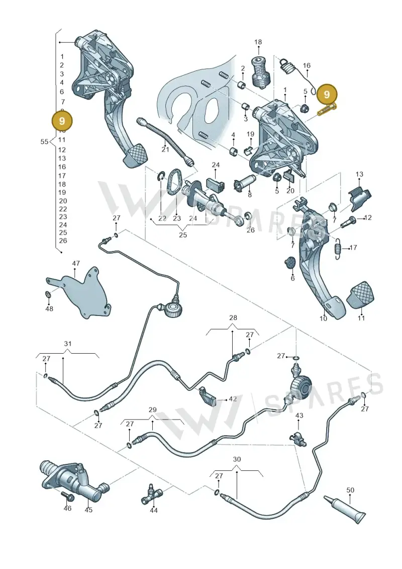 5Q0721845 — Volkswagen Touran 2,0 BlueMotion (2015-2024) diagram 746721260, position 9