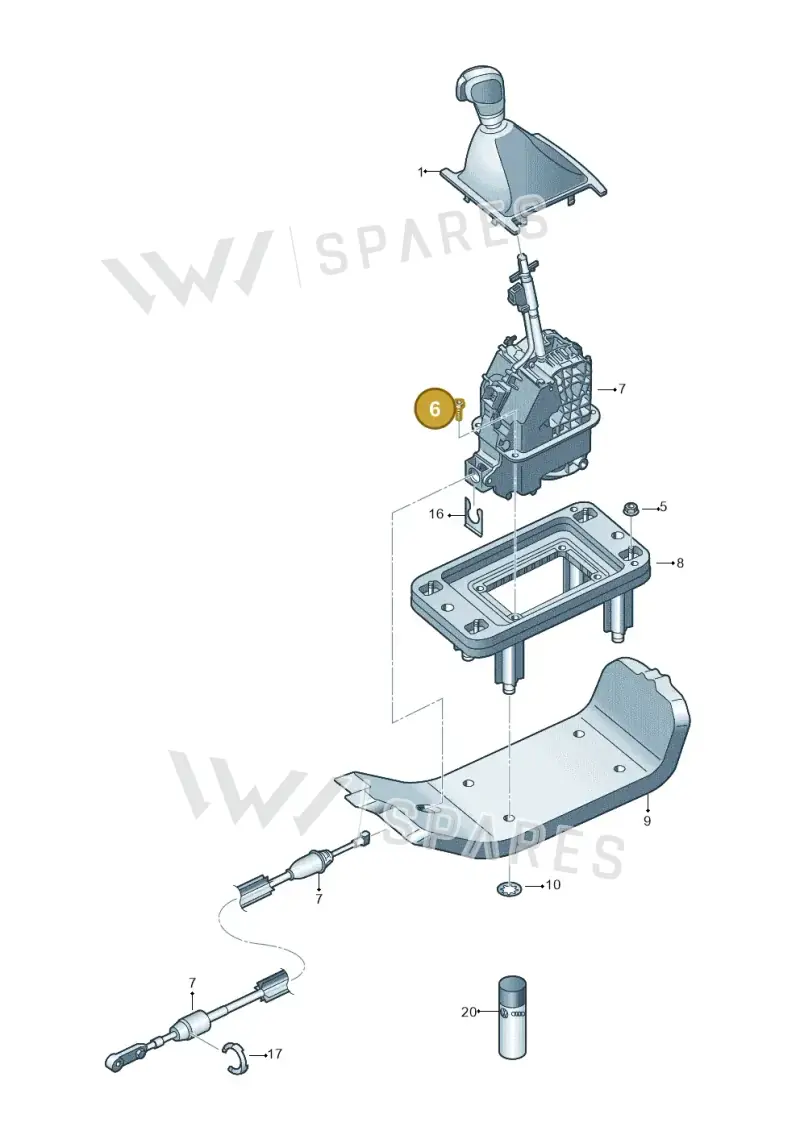 5Q0798101 — Volkswagen Amarok twin cab (2012-2016) diagram 683713100, position 6