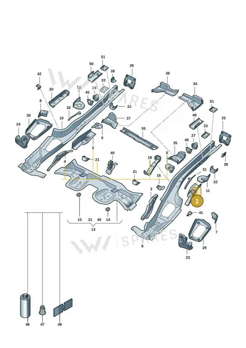 5Q0801771 — Volkswagen Golf 2.0 BlueMotion (2019-2024) diagram 5h0803010, position 1