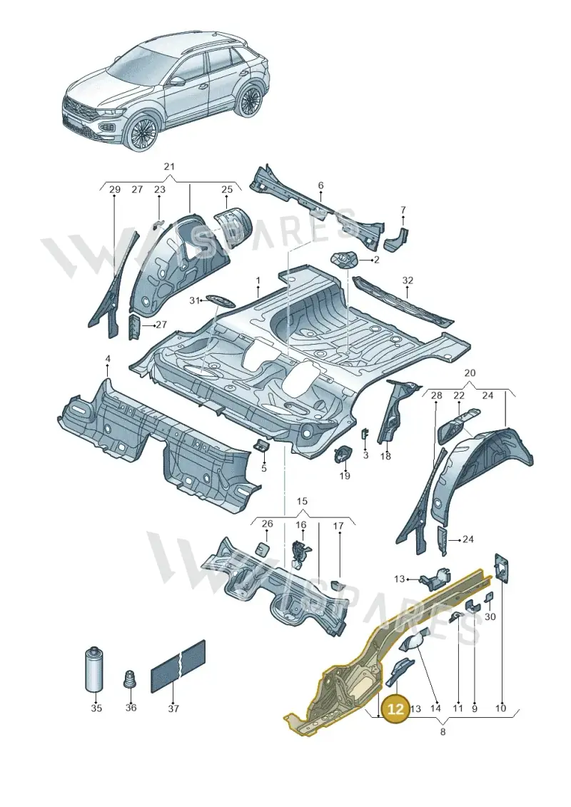 5Q0801771 — Volkswagen T-Roc BlueMotion (2017-2024) diagram 813803100, position 12
