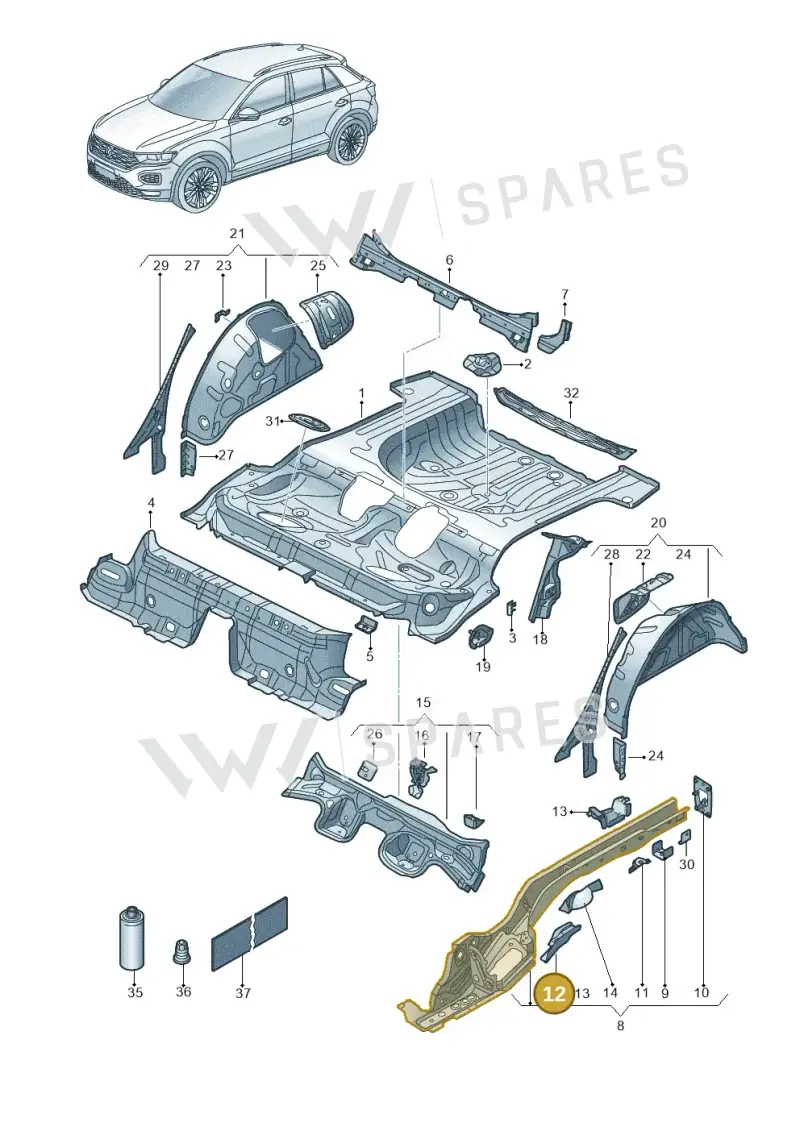 5Q0801772 — Volkswagen T-Roc BlueMotion (2017-2024) diagram 813803100, position 12