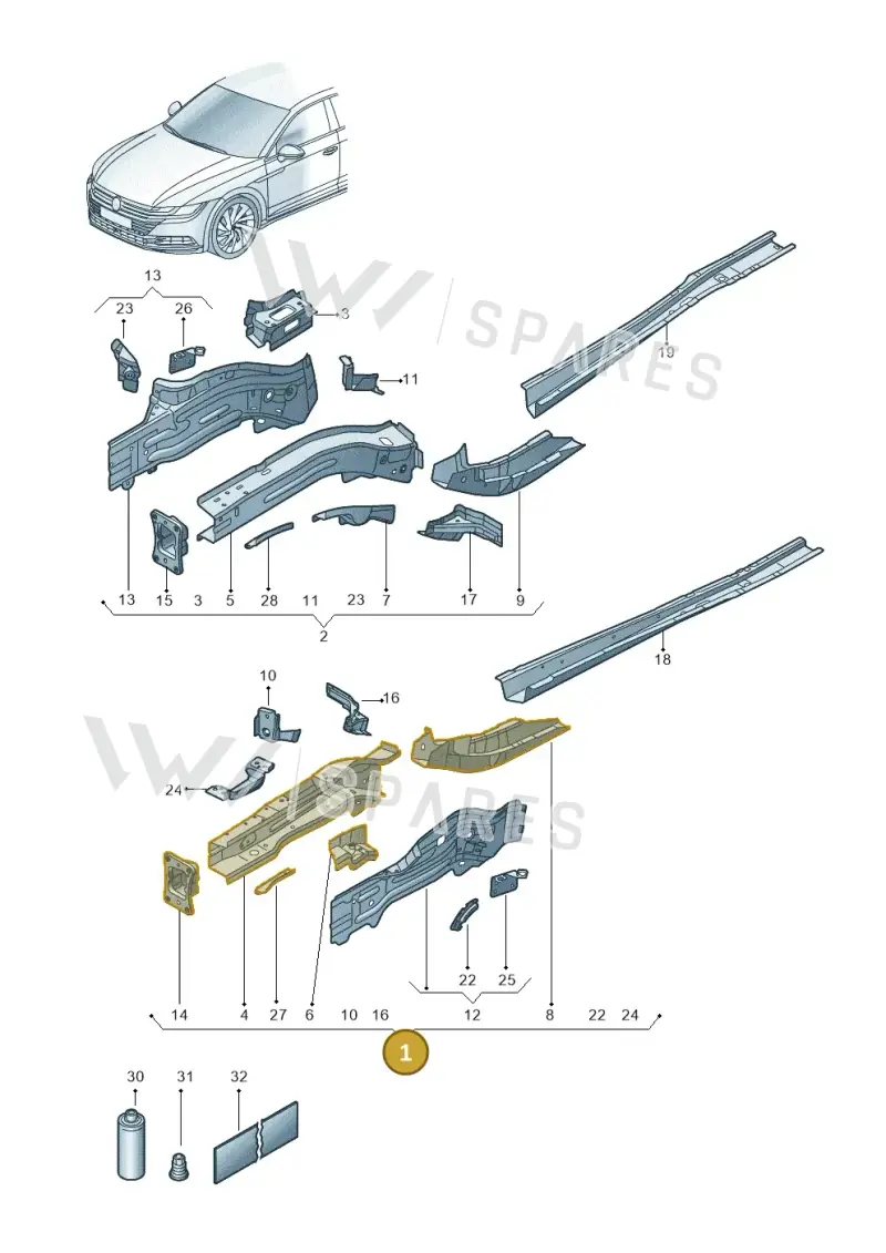 5Q0802035D — Volkswagen Arteon (2017-2023) diagram 828803000, position 1