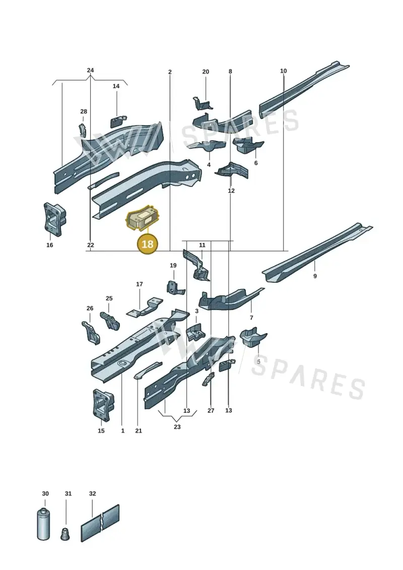 5Q0802068 — Volkswagen Caddy Maxi Kombi (2020-2024) diagram 2ka803000, position 18