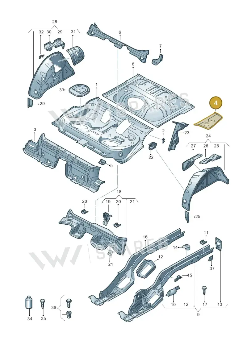 5Q0802092C — Volkswagen Golf 2.0 (2016-2020) diagram 745803110, position 4