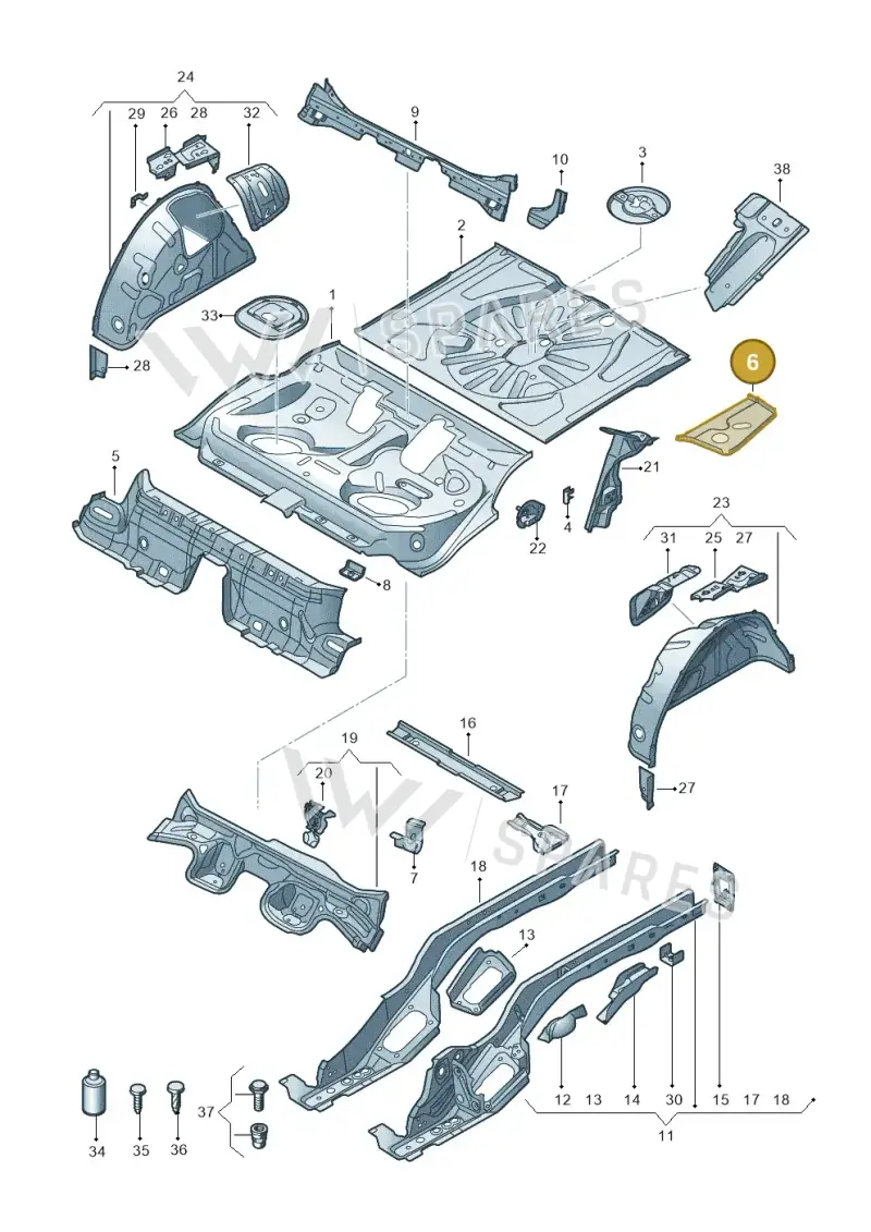 5Q0802092C — Volkswagen Golf 2.0 (2016-2020) diagram 827803180, position 6