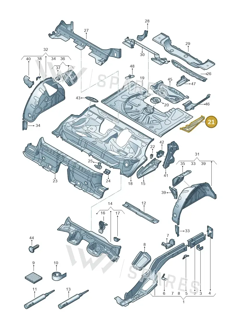 5Q0802092D — Audi RS3 Limousine (2017-2020) diagram 853803110, position 21
