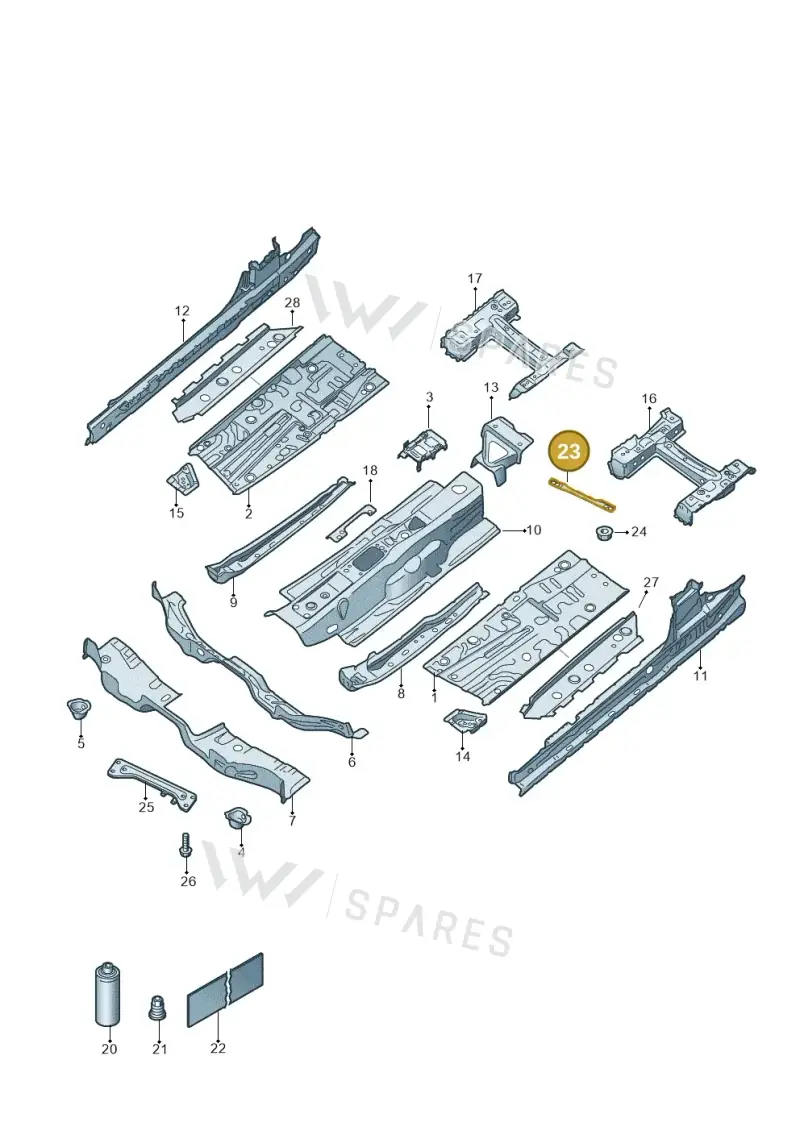 5Q0802128 — Volkswagen T-Roc convertible 1.5 (2019-2024) diagram 2gk803005, position 23