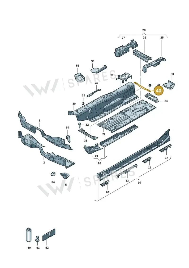 5Q0802128 — Volkswagen Golf 2.0 BlueMotion (2019-2024) diagram 5h0803005, position 40
