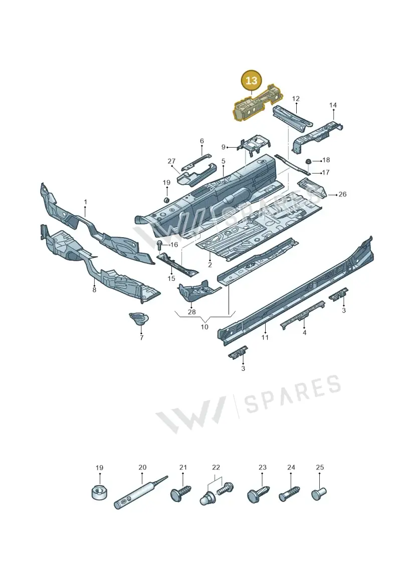 5Q0802381 — Volkswagen Golf 1.6 (2015-2019) diagram 793803050, position 13