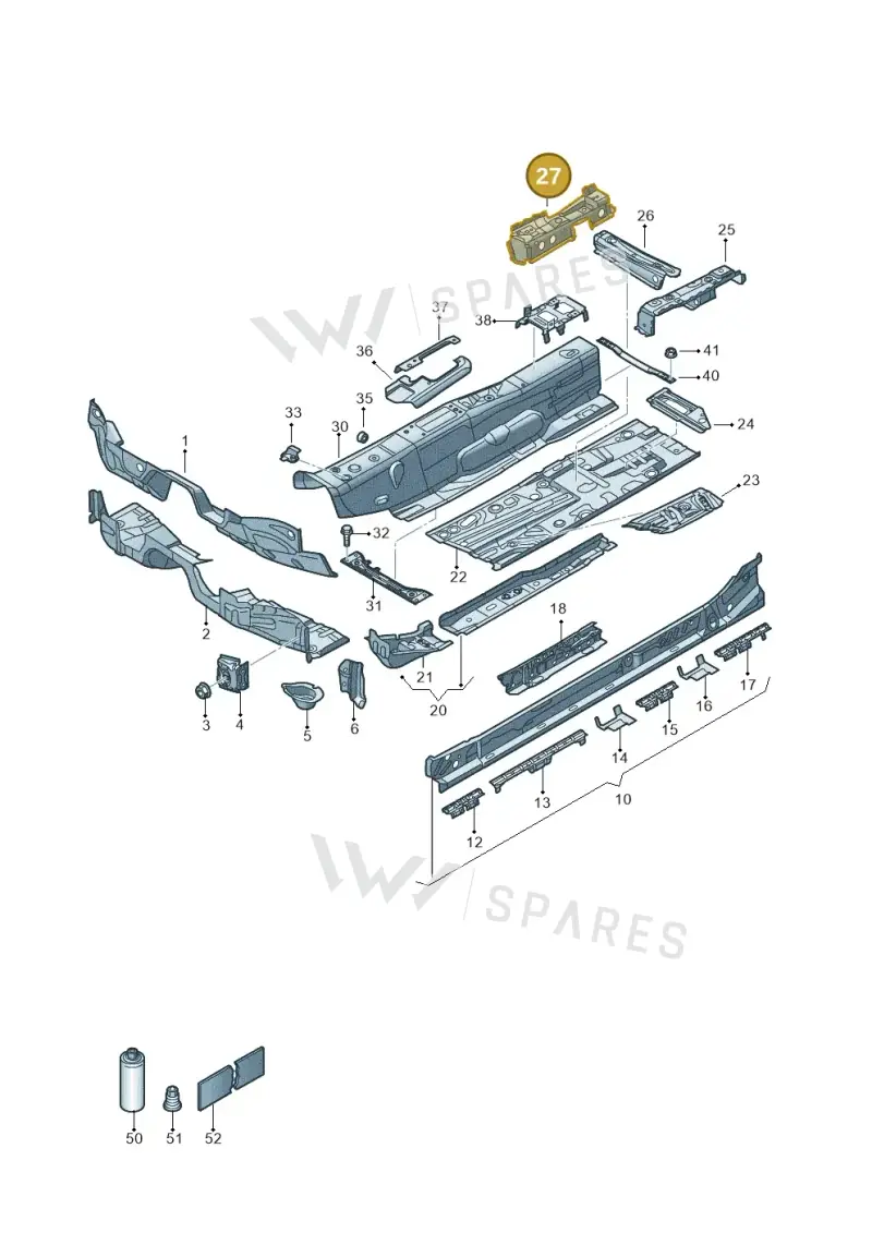 5Q0802381 — Volkswagen Golf 2.0 (2016-2020) diagram 827803050, position 27