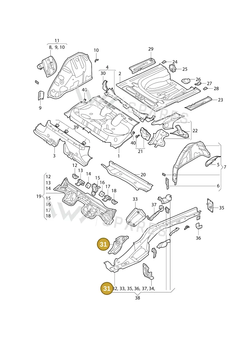 5Q0802558 — Volkswagen Bora (2018-) diagram 437803100, position 31