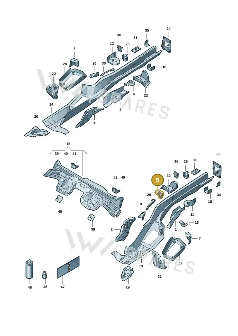 5Q0802571 — Volkswagen T-Roc convertible 1.5 (2019-2024) diagram 2gk803025, position 5