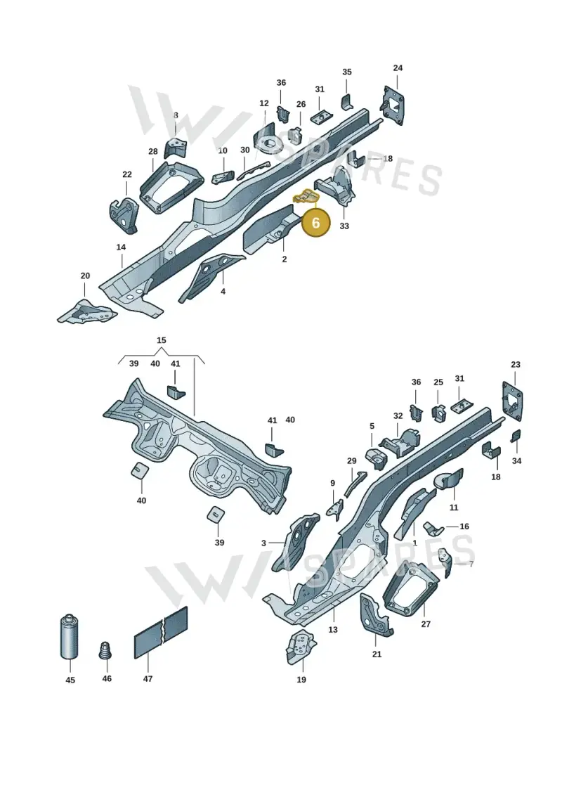 5Q0802572 — Volkswagen T-Roc convertible 1.5 (2019-2024) diagram 2gk803025, position 6