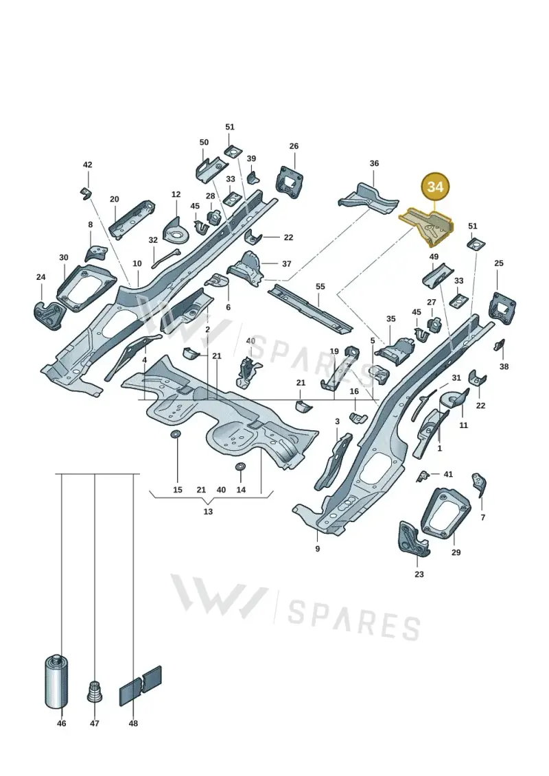 5Q0803065D — Volkswagen Golf 2.0 BlueMotion (2019-2024) diagram 5h0803010, position 34
