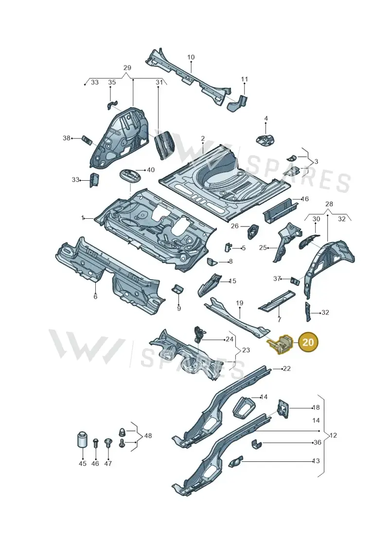 5Q0803066B — Volkswagen Golf Estate 1.4 (2014-2017) diagram 431803150, position 20