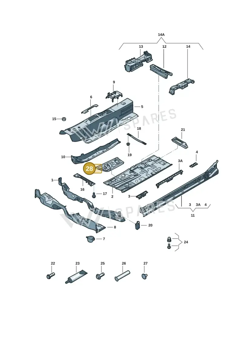 5Q0803075 — Volkswagen Jetta 1.4 (2017-2024) diagram 431803005, position 28