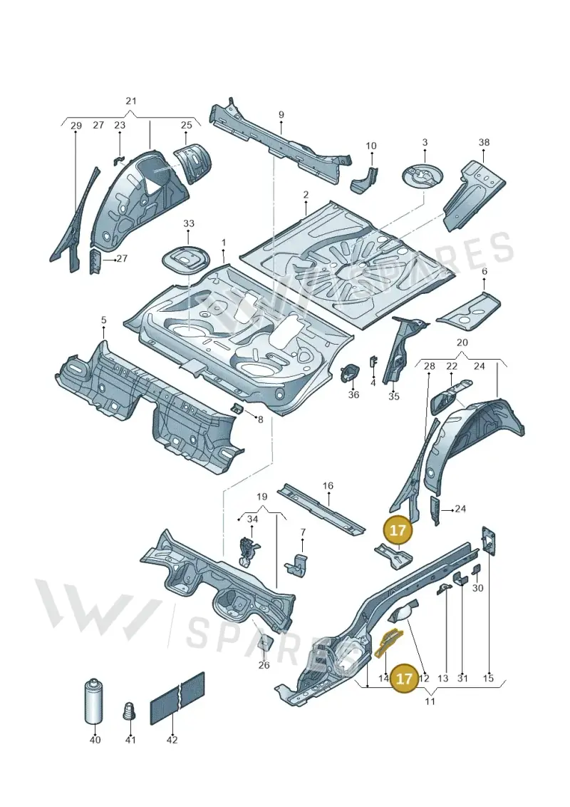 5Q0803096 — Volkswagen T-Roc BlueMotion (2017-2024) diagram 813803150, position 17