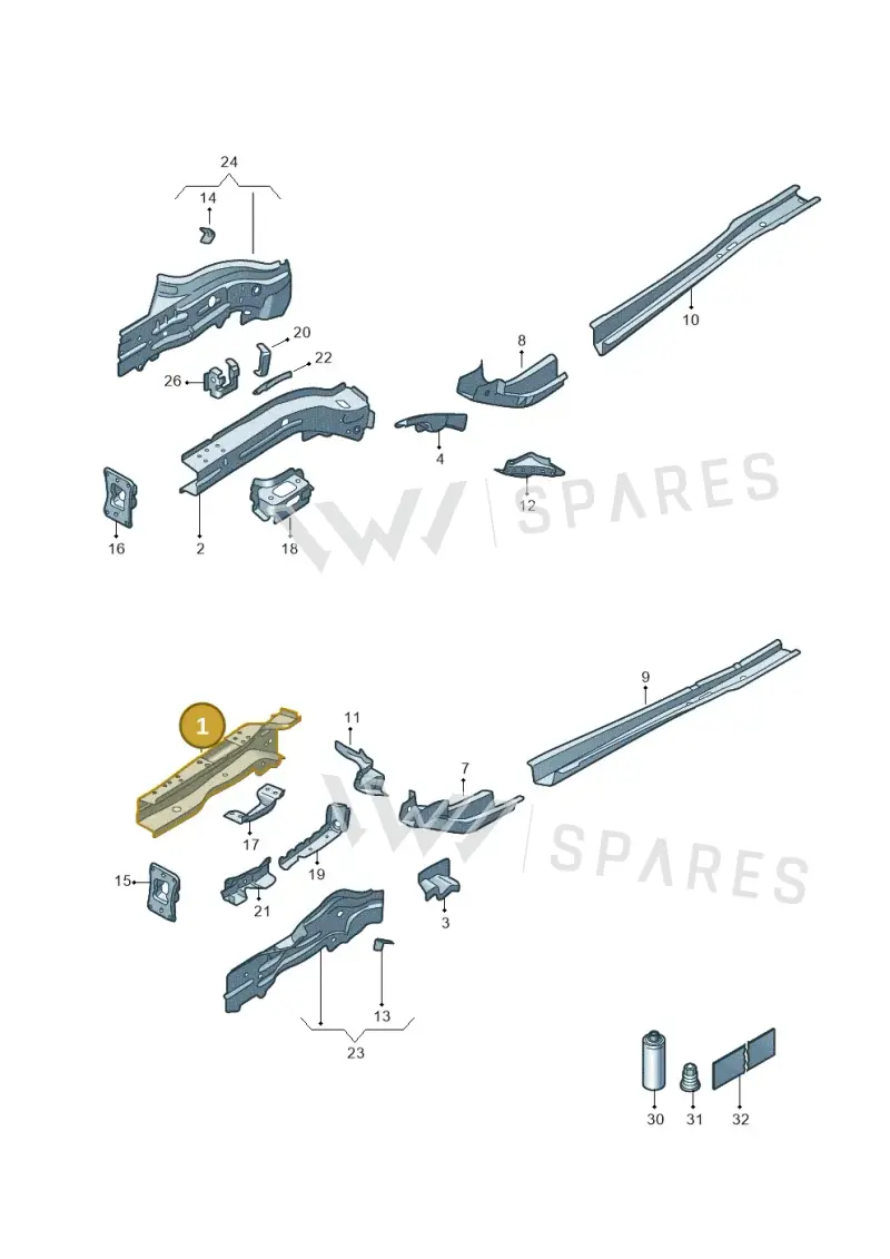5Q0803105 — Volkswagen Golf 2.0 BlueMotion (2019-2024) diagram 5h0803000, position 1