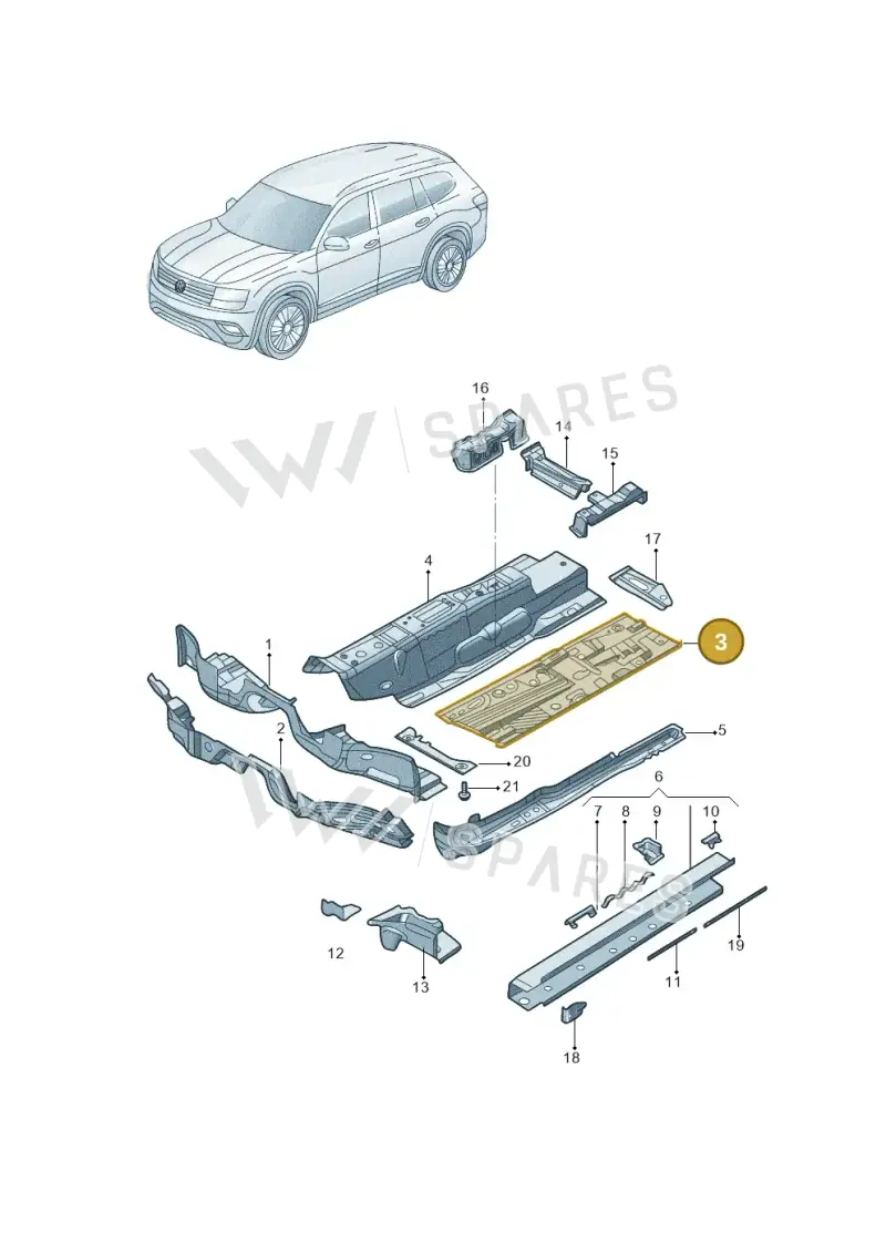 5Q0803205D — Volkswagen Teramont (2021-2023) diagram 809803100, position 3