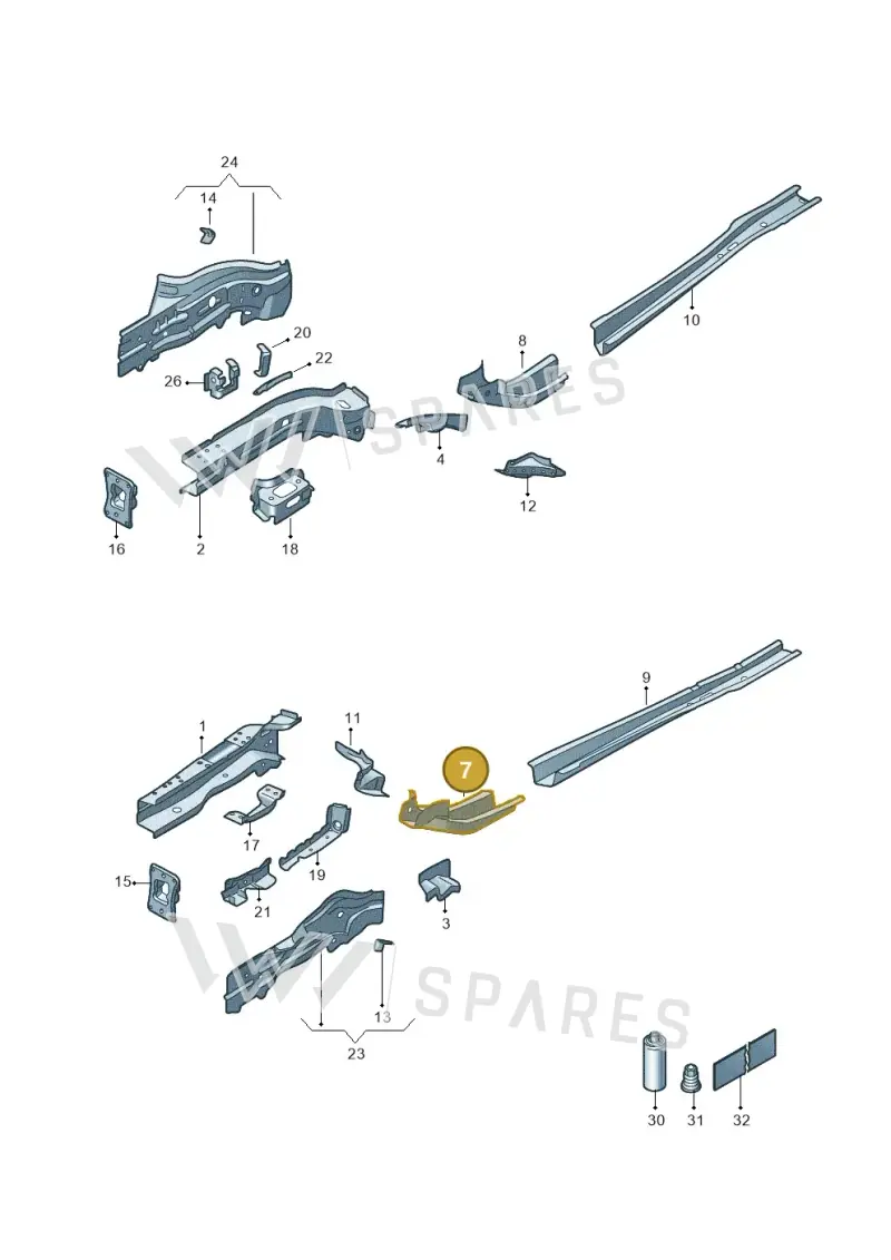5Q0803209 — Volkswagen Golf 2.0 BlueMotion (2019-2024) diagram 5h0803000, position 7