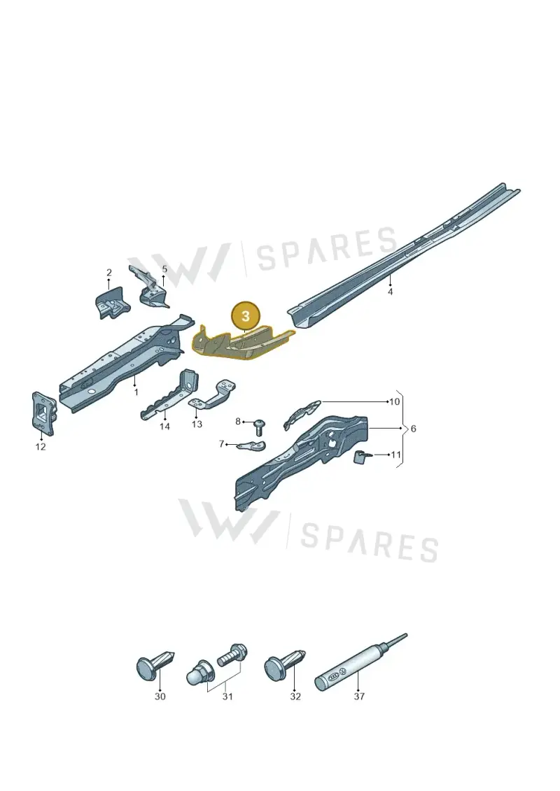 5Q0803209 — Volkswagen Passat estate (2023-) diagram 3j0803000, position 3