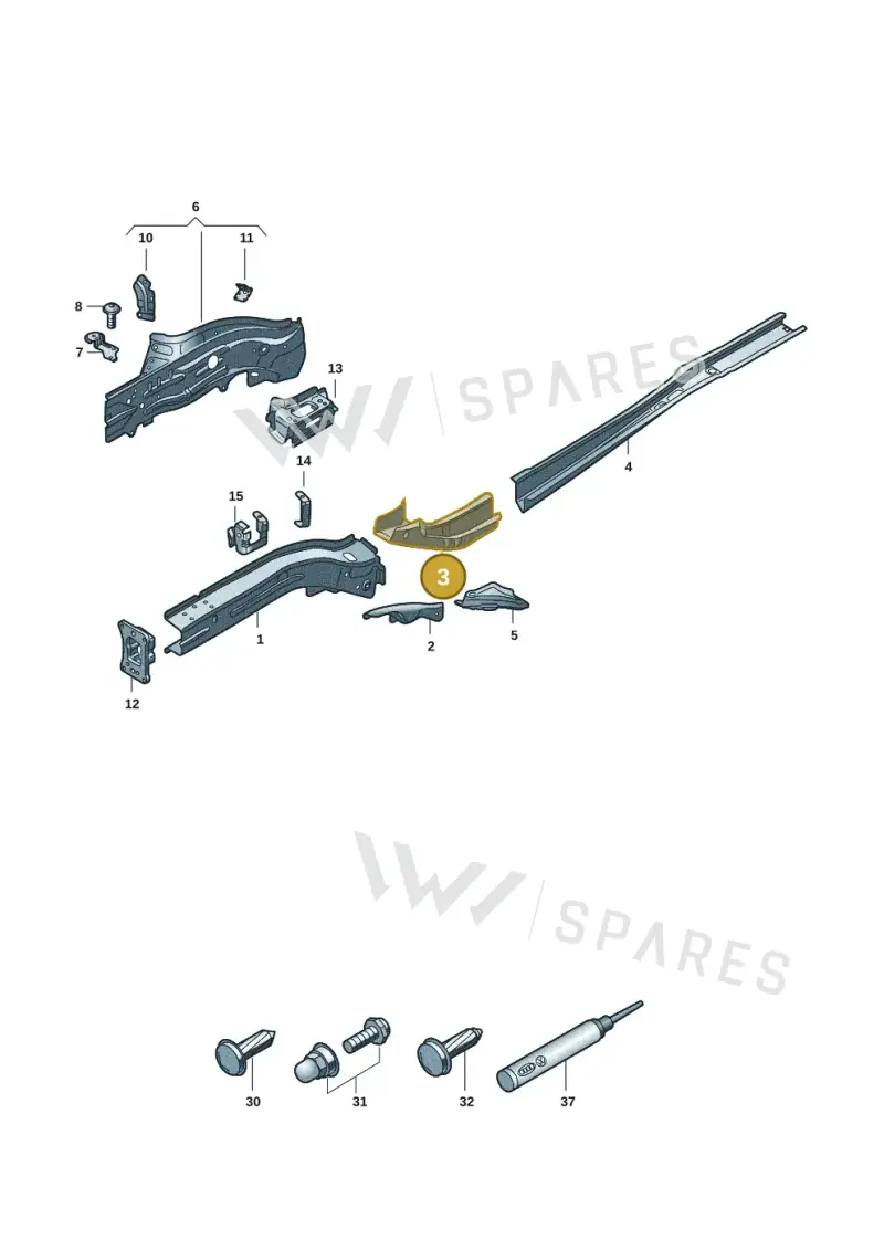 5Q0803210 — Volkswagen Passat estate (2023-) diagram 3j0803001, position 3