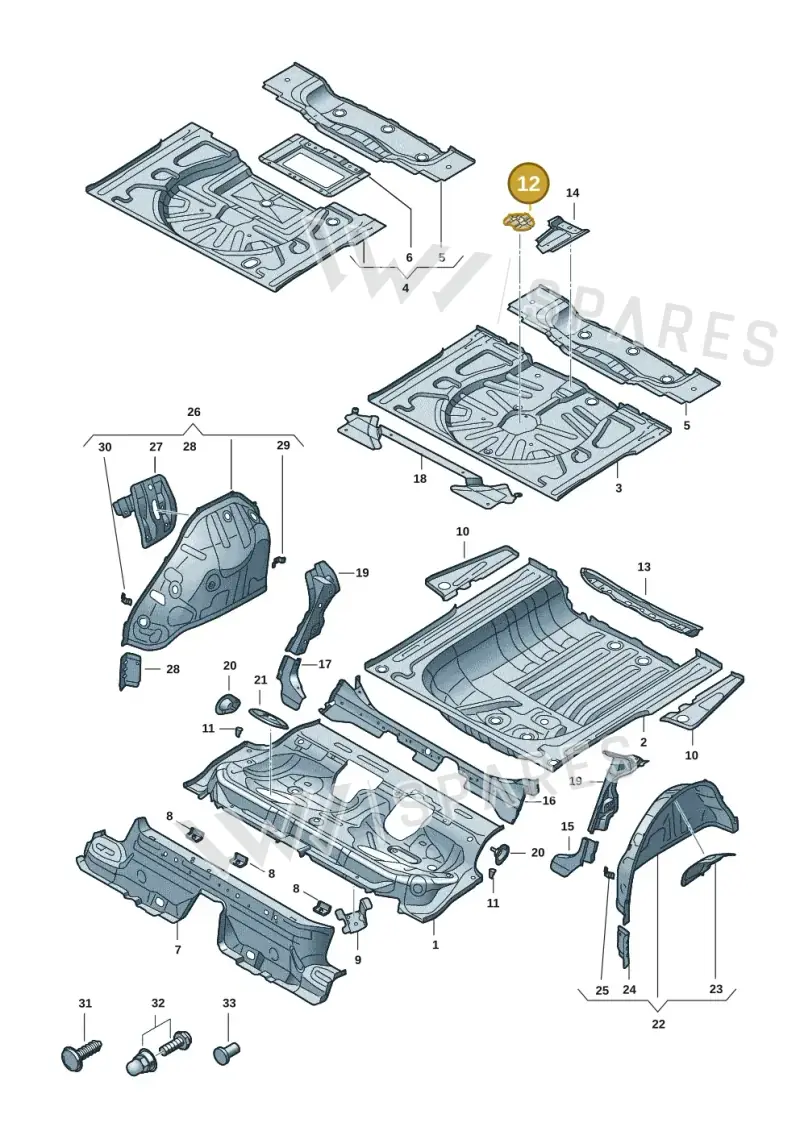 5Q0803274A — Audi A3 Sportback (2019-2025) diagram 596803055, position 12