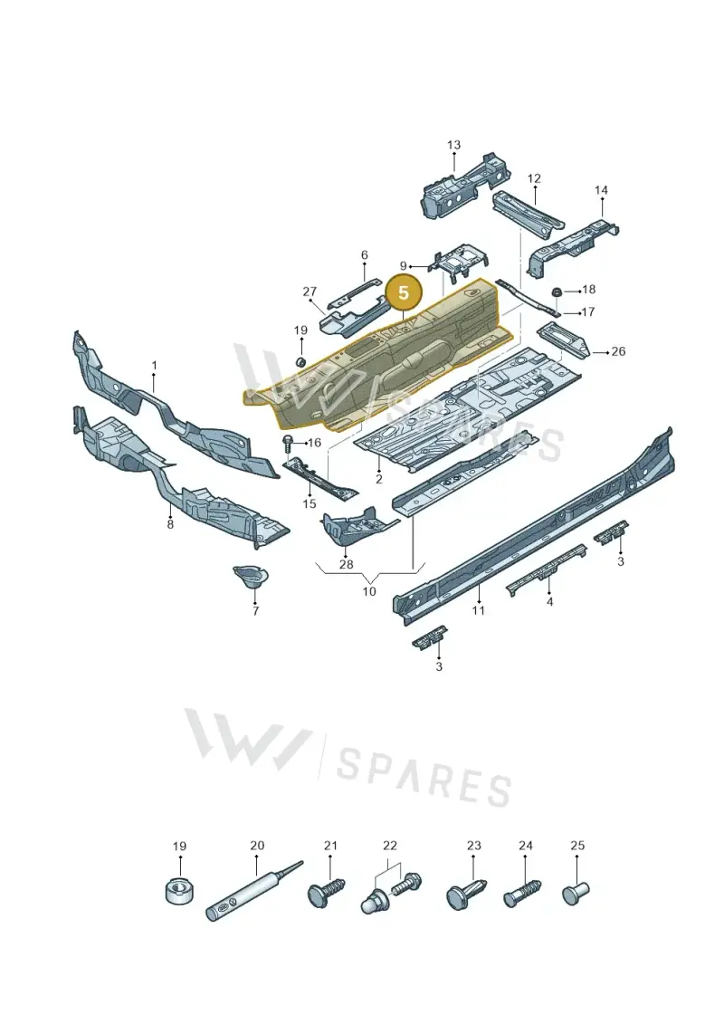 5Q0803299AG — Volkswagen Passat saloon (2014-2024) diagram 793803050, position 5