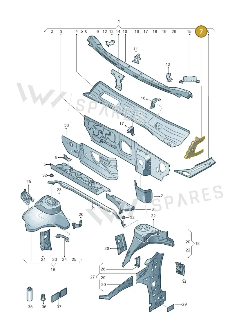 5Q0803343 — Volkswagen Arteon (2017-2023) diagram 828805050, position 7