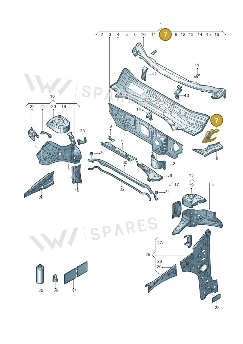 5Q0803344 — Volkswagen T-Roc BlueMotion (2017-2024) diagram 813805500, position 7