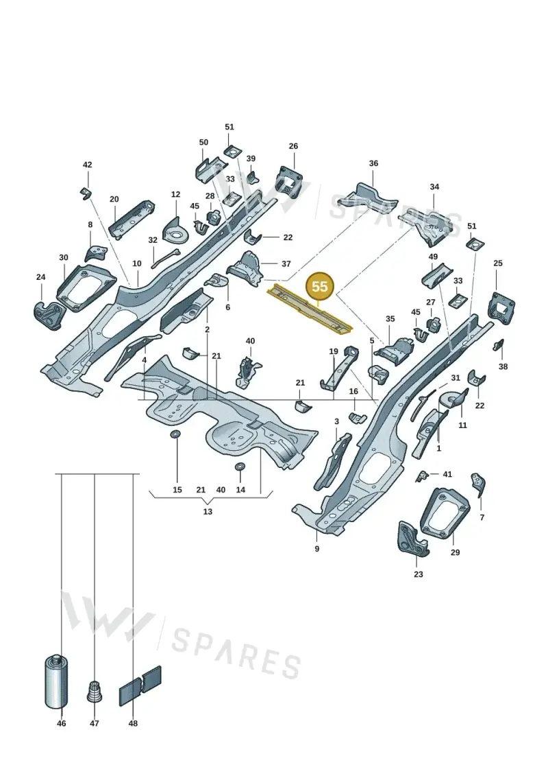5Q0803348A — Volkswagen Golf 2.0 BlueMotion (2019-2024) diagram 5h0803010, position 55