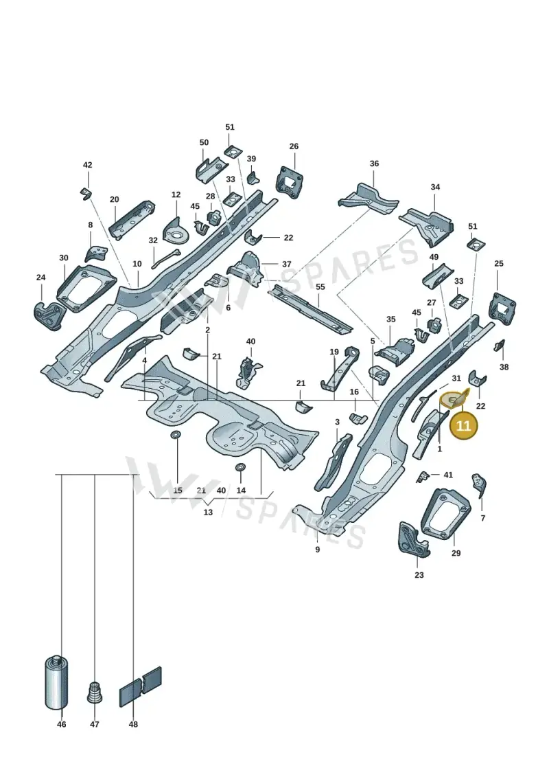 5Q0803457B — Volkswagen Golf 2.0 BlueMotion (2019-2024) diagram 5h0803010, position 11
