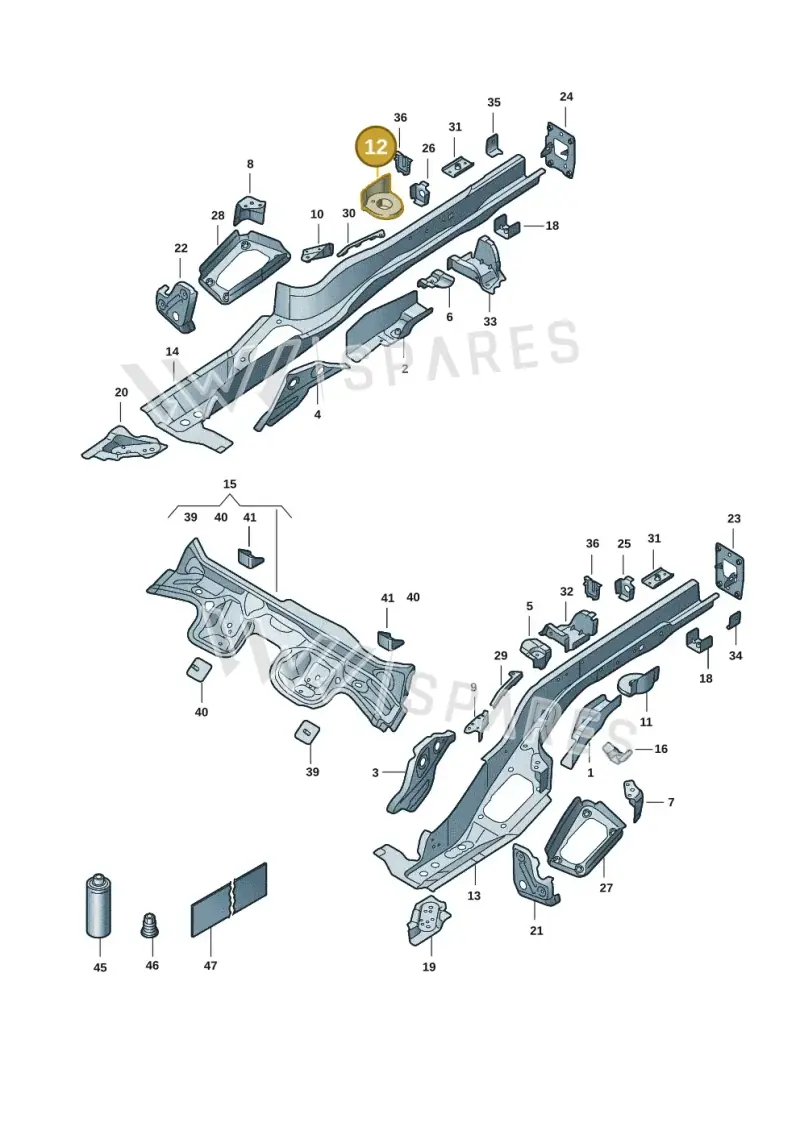 5Q0803458 — Volkswagen T-Roc convertible 1.5 (2019-2024) diagram 2gk803025, position 12