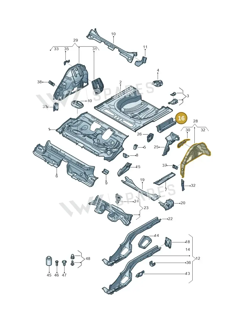 5Q0803511 — Volkswagen Golf Estate 1.4 (2014-2017) diagram 431803150, position 16