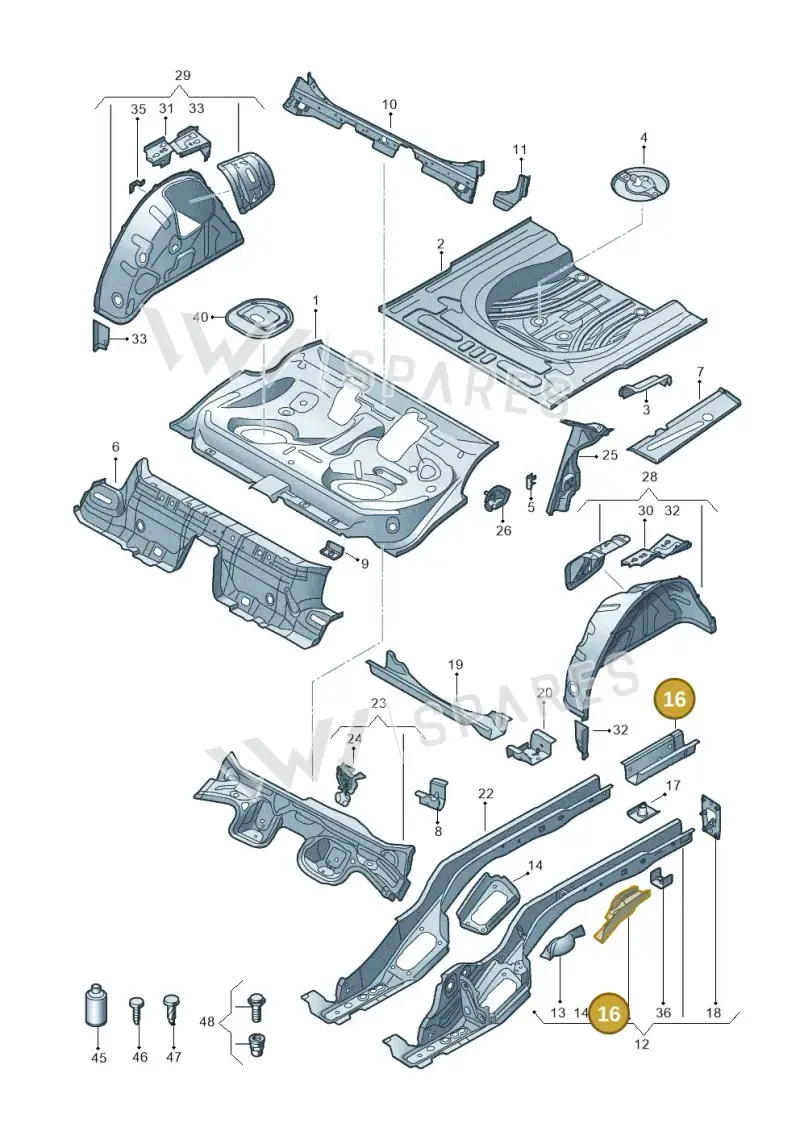 5Q0803511D — Volkswagen Golf 2.0 (2016-2020) diagram 763803200, position 16