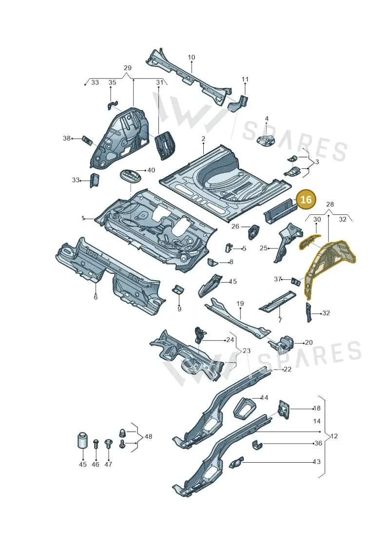 5Q0803512 — Volkswagen Golf Estate 1.4 (2014-2017) diagram 431803150, position 16