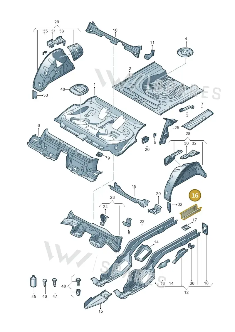 5Q0803512 — Volkswagen Golf Estate 1.4 (2014-2017) diagram 796803100, position 16