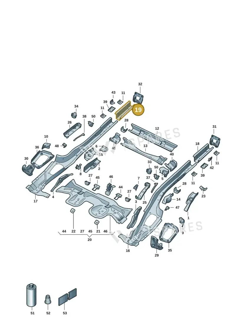 5Q0803512D — Volkswagen Golf 2.0 BlueMotion (2019-2024) diagram 5h0803012, position 19