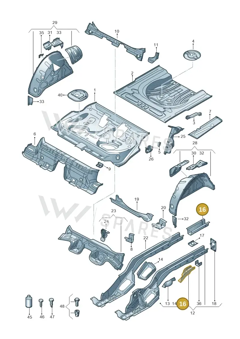5Q0803512D — Volkswagen Golf 2.0 (2016-2020) diagram 763803200, position 16