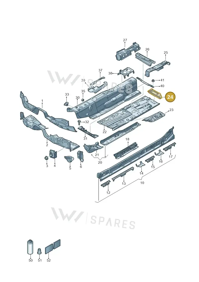5Q0803579 — Volkswagen Golf 2.0 (2016-2020) diagram 827803050, position 24