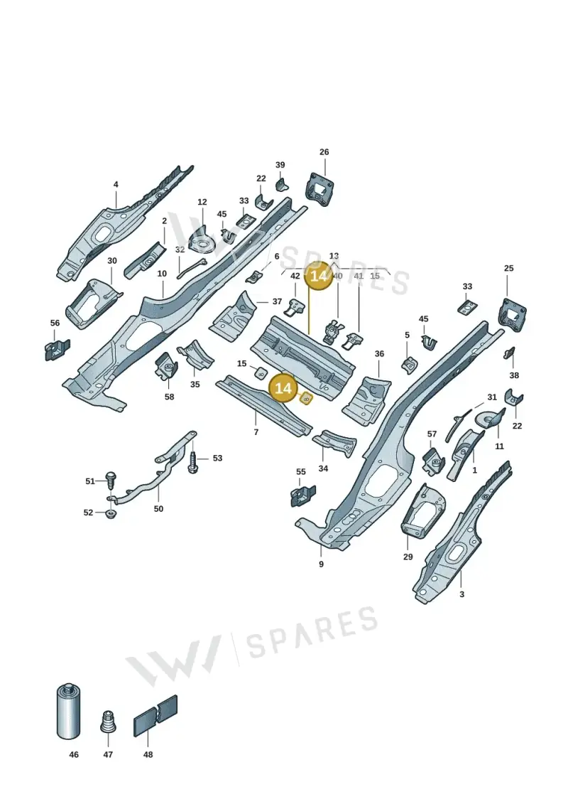 5Q0803621C — Volkswagen Golf 2.0 BlueMotion (2019-2024) diagram 5h0803011, position 14