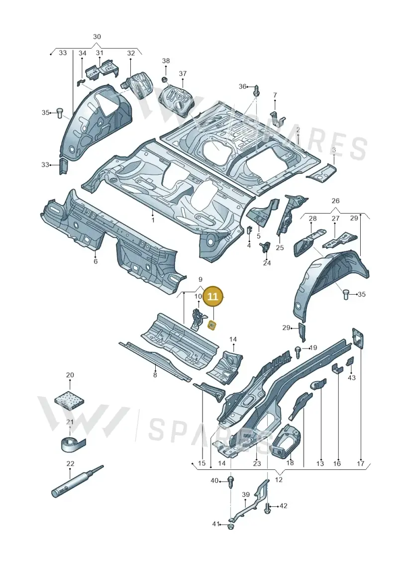 5Q0803621C — Volkswagen Golf 2.0 (2016-2020) diagram 745803120, position 11