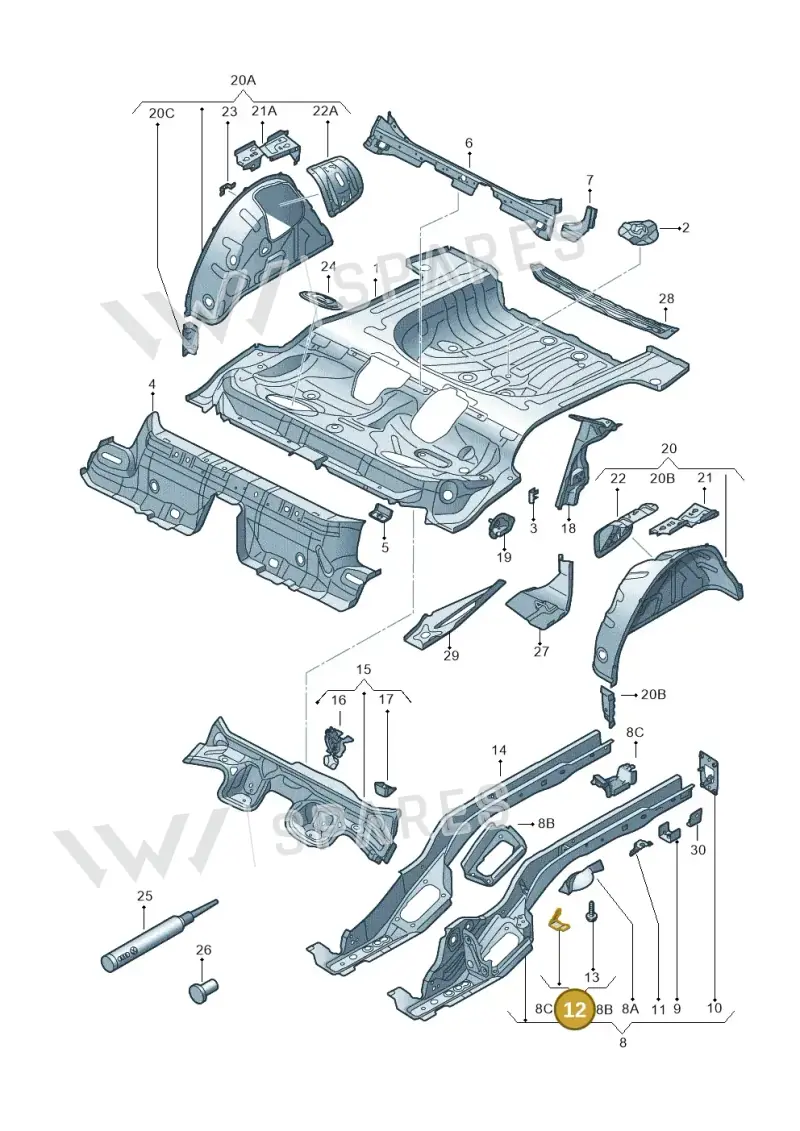 5Q0803672 — Volkswagen Golf 2.0 (2016-2020) diagram 745803100, position 12