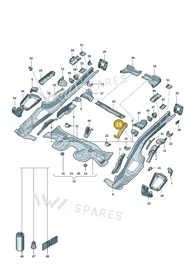 5Q0803773B — Volkswagen Golf 2.0 BlueMotion (2019-2024) diagram 5h0803010, position 19